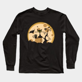 Cat And Owl Long Sleeve T-Shirt